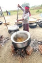 Cooks preparing food for a village feast
